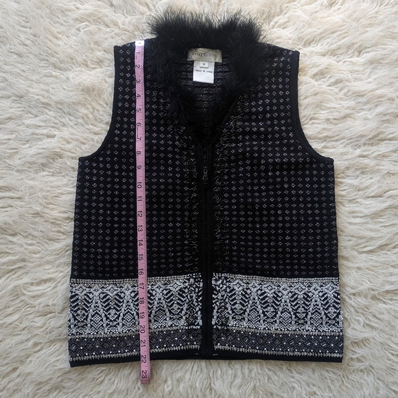 Susan Bristol Vintage Beaded Embroidered Sweater Vest Women's Medium - Picture 7 of 8